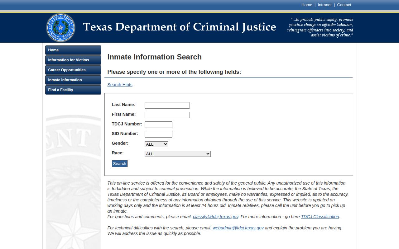 TDCJ search for Kaufman County released inmates